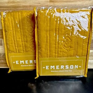 Emerson Standard Pillow Sham Chai Tea Quilted 21 x 26 Rectangular set of 2